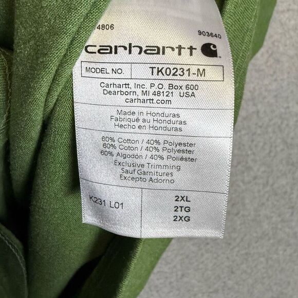 Carhartt Men's Size 2XL XXL Loose Fit Long Sleeve Crewneck T-Shirt Green Casual - Picture 5 of 7